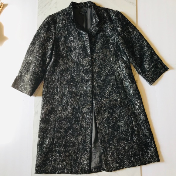 Eileen Fisher Metallic Jacquard Jacket Small Silk - Picture 1 of 8